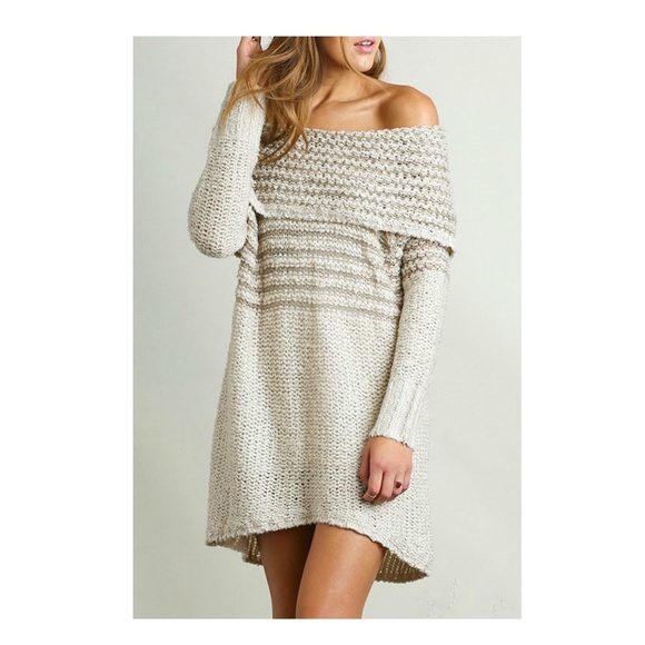 Umgee Soft Off the Shoulder Knit Dress Sz Sm - Picture 5 of 6